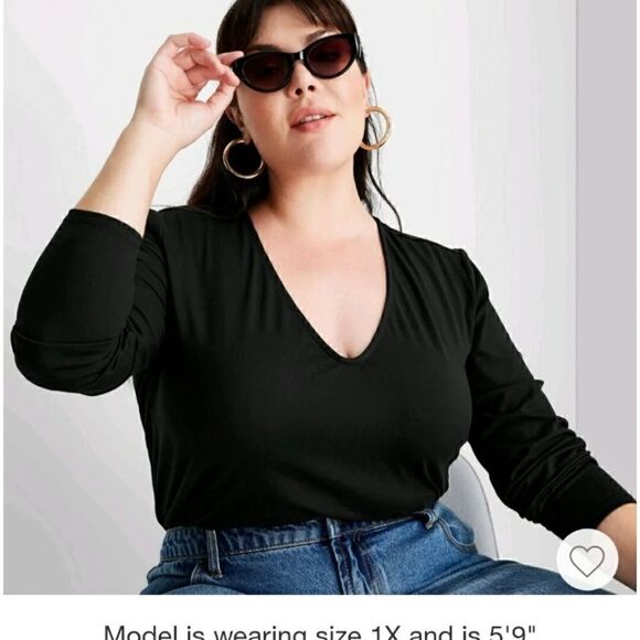 Future Collective by Kahlana Barfield Brown Black Long Sleeve Cutout Back, 3X - Picture 1 of 11